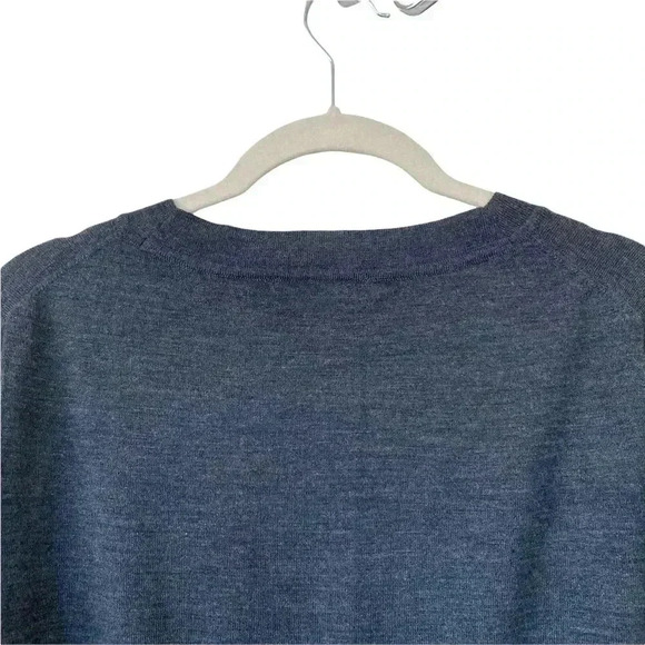 Victor Alfaro Grey Wool Sweater Dress Large 3/4 Sleeves Office Fitted Waist - Picture 5 of 9